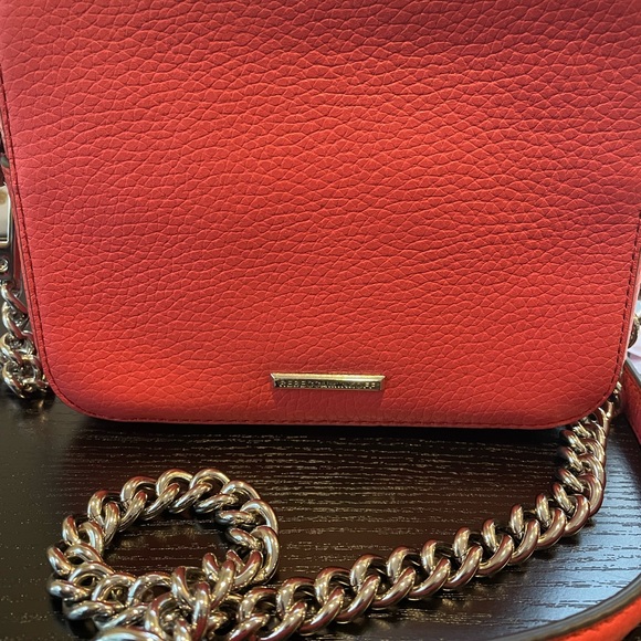 NWT Rebecca Minkoff Moto Leather Camera Crossbody Bag Grapefruit Orange Pink Red - Picture 5 of 7